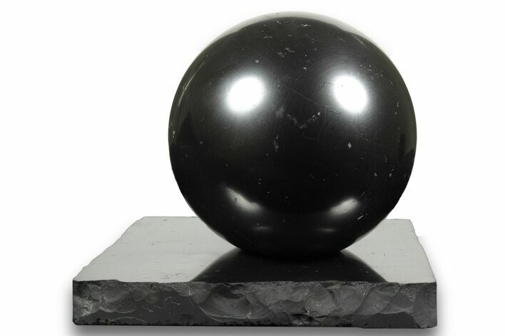 Polished Shungite Sphere With Base #243448